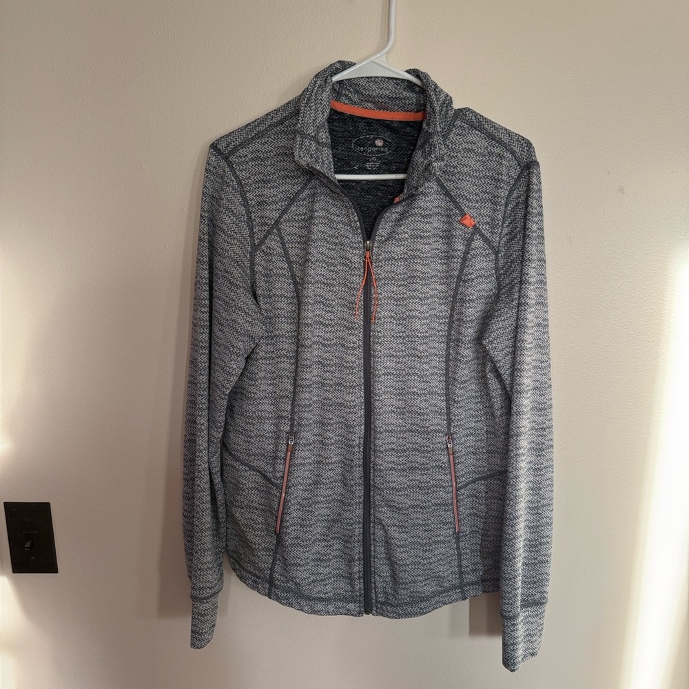 Tangerine Gray Utility Jacket with Orange Accents